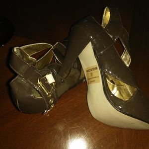 Brown Open Toe Heels